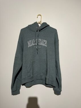 Miami Beach Hooded Pullover Sweatshirt - Slate Green
